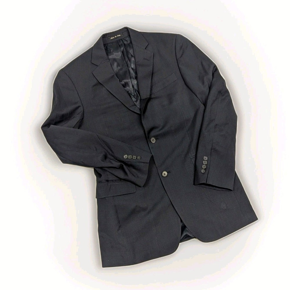 Quiet Luxury Perry Ellis Portfoilio Navy Wool Stretch Slim Fit Suit Jacket 36R